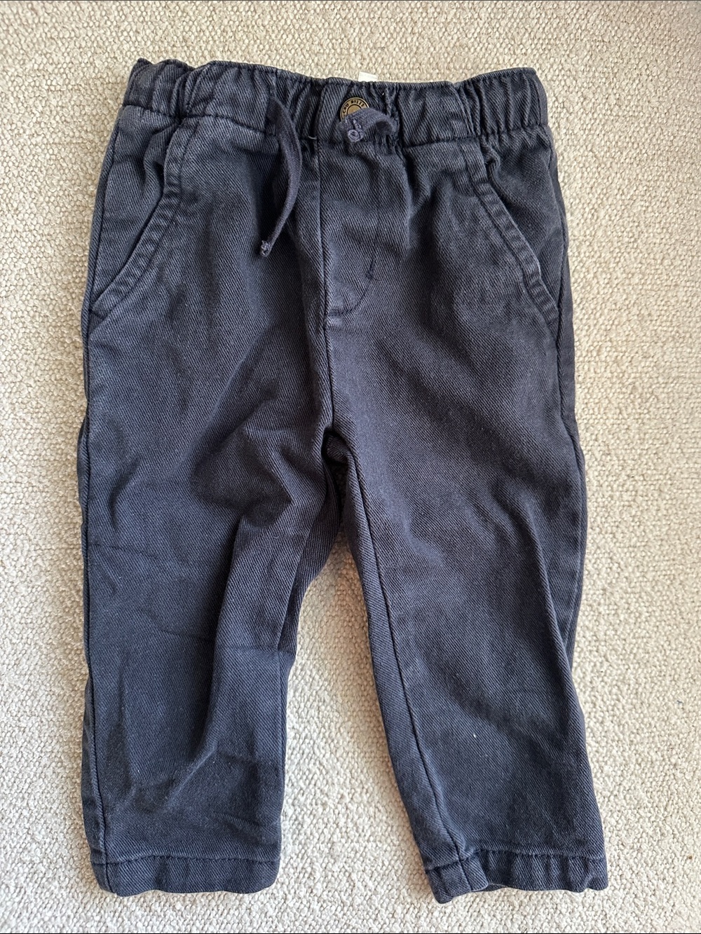 Rylee + Cru Baby Pull-On Denim with Drawstring - Navy